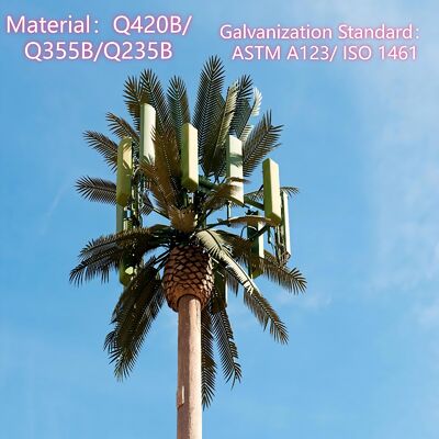 14 20 26M दर्शनीय स्थल बायोनिक पेड़ छलावरण जस्ती आउटडोर 5G 4G माइक्रोवेव संचार मस्त