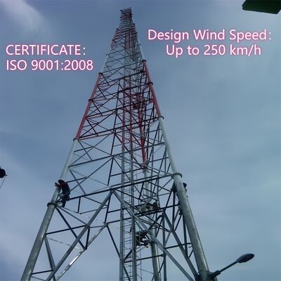 19 27 35M कम रखरखाव 3 पैर ट्यूबलर जस्ती स्टील स्व-समर्थन आउटडोर 5G 4G माइक्रोवेव लंबे जीवन मस्तूल
