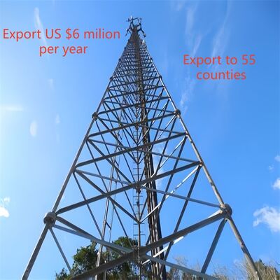16 26 36एम सिग्नल इंटीग्रेटेड 3 लेग्ड ट्यूबलर गैल्वनाइज्ड स्टील आउटडोर 5जी 4जी सैटेलाइट रेडियो वाईफाई टेलीकॉम टॉवर