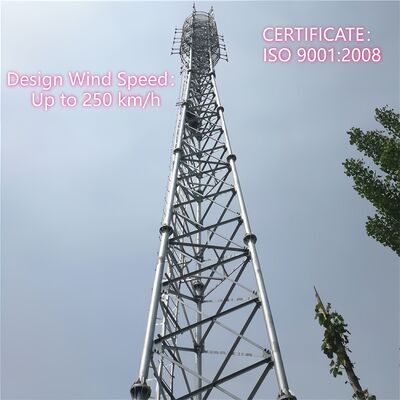 18 28 38M 3 लेग ट्यूबलर स्टील गैल्वेनाइज्ड मल्टी फ्रीक्वेंसी आउटडोर 5G 4G वाईफाई टीवी ब्रॉडकास्ट कम्युनिकेशन टावर