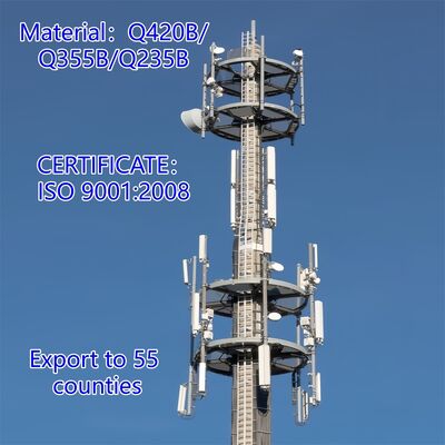 16 24 32M Urban Aesthetic Monopole Galvanized Steel Self Supporting Outdoor 5G 4G Satellite Landscape Telecom Tower