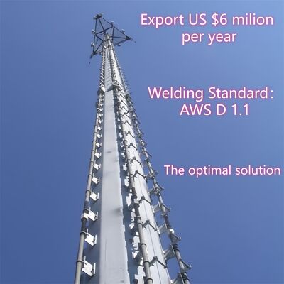 10 16 22M स्पेस सेविंग मोनोपोल ट्यूबलर गैल्वेनाइज्ड आउटडोर 5G 4G माइक्रोवेव कॉम्पैक्ट कम्युनिकेशन मस्त