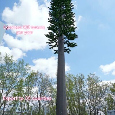 Bionic Tree Tower with integrated antenna mounts cable management and hidden platforms customizable in height and tree species for landscape harmony