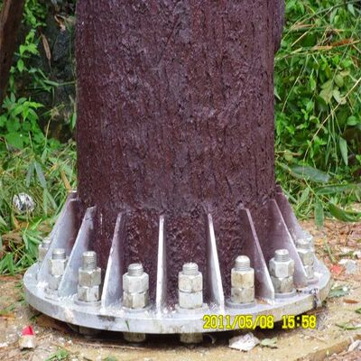 Bionic Tree Tower with integrated cable management and hidden platforms supporting telecommunications microwave and environmental monitoring equipment