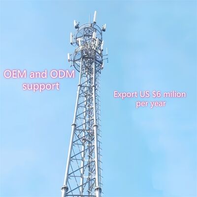 Self Supporting 3 Legged Tubular Steel Tower Galvanized Telecom Mast Suitable for Outdoor 5G 4G Microwave Communication