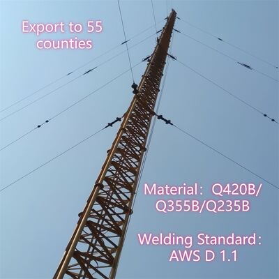 Wireless Communication Maintenance-Free Guyed Tower Pre-Galvanized Steel For Remote Rural Area