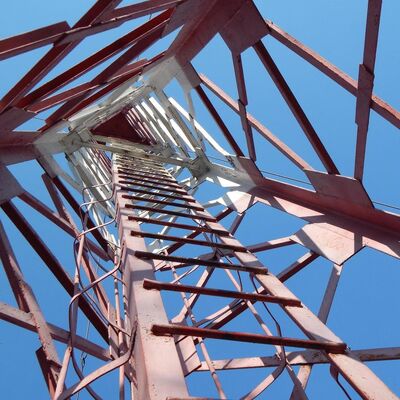 4 Legged Angular Highway Roadside Telecom Steel Tower Wind Resistant For Traffic Monitoring Network