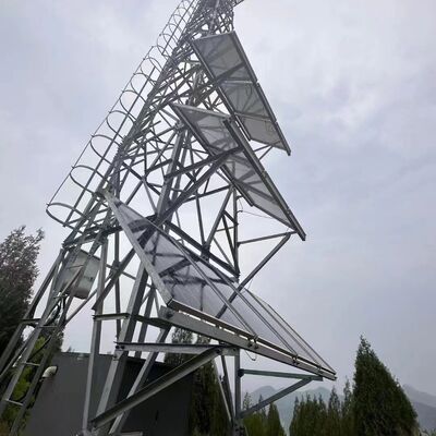 आपातकालीन संचार के लिए गैल्वनाइज्ड स्टील और बैटरी बैकअप के साथ 15 22 38M 4 लेग्ड एंगुलर ऑफ-ग्रिड सोलर लैटिस टेलीकॉम टॉवर