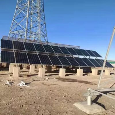आपातकालीन संचार के लिए गैल्वनाइज्ड स्टील और बैटरी बैकअप के साथ 15 22 38M 4 लेग्ड एंगुलर ऑफ-ग्रिड सोलर लैटिस टेलीकॉम टॉवर