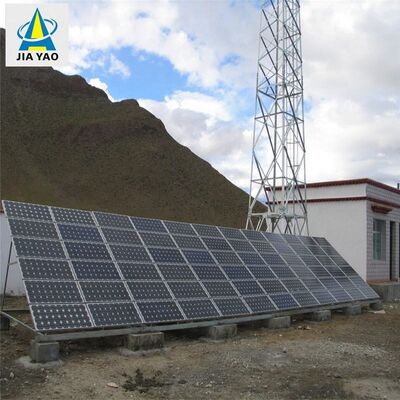 आपातकालीन संचार के लिए गैल्वनाइज्ड स्टील और बैटरी बैकअप के साथ 15 22 38M 4 लेग्ड एंगुलर ऑफ-ग्रिड सोलर लैटिस टेलीकॉम टॉवर