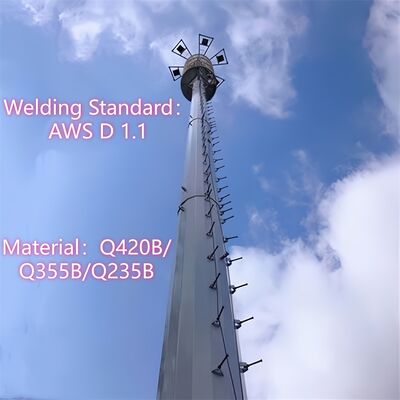 लंबी दूरी के ग्रामीण कवरेज के लिए 12 32M मोनोपोल हाई गेन 5G मिलीमीटर वेव एंटीना टॉवर