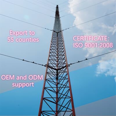 ग्रामीण वायरलेस नेटवर्क कवरेज के लिए लाइटवेट गाइड वायर टॉवर की त्वरित स्थापना