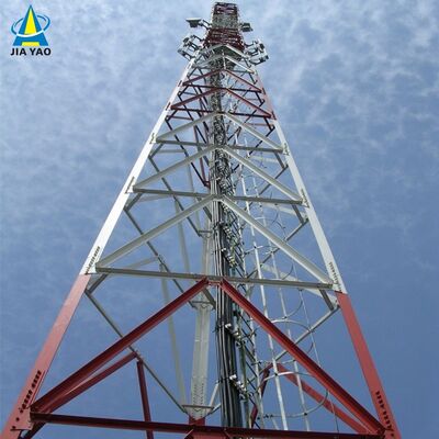 हाईवे सिग्नल कवरेज के लिए 42M वेदरिंग स्टील 3 लेग्ड एंगल स्टील टॉवर