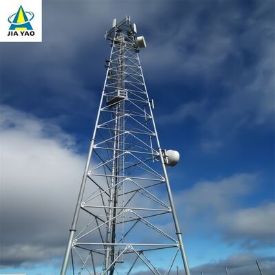 50M Hot-dip Galvanized Seamless 3 Tube Communication Tower Low Vibration