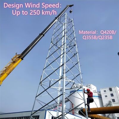 32 44 54 Meter Heavy Load 4 Legged Telecom Tower For Commercial Zone Signal Infrastructure