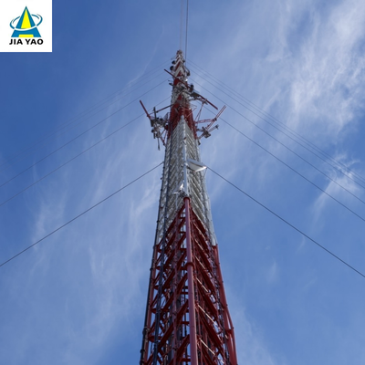 रिमोट माइन टेलीकॉम के लिए 42 45M Q355 स्टील गाइडेड एंटीना टॉवर त्वरित तैनाती