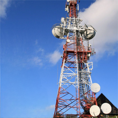 ई-कॉमर्स औद्योगिक पार्क 5G के लिए 20M 30M 45M हॉट डिप गैल्वेनाइज्ड 4 लेग्ड एंगल स्टील टॉवर