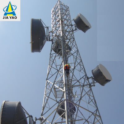 60M Heavy Duty Self Supporting Angle Steel Anti Corrosion 4 Legged Tower for Industrial Port Telecom Infrastructure
