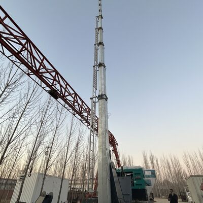 12 मीटर - 25 मीटर पोर्टेबल टेलीस्कोपिक स्टील मस्त टॉवर मोबाइल बेस स्टेशन और अस्थायी इवेंट निगरानी के लिए इलेक्ट्रिक लिफ्टिंग सिस्टम और फास्ट डिप्लॉयमेंट बेस के साथ