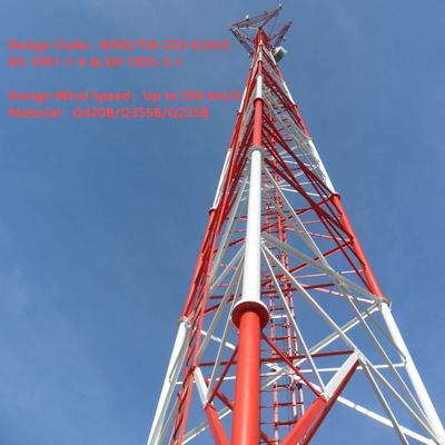 Heavy-Duty 3 Legged Tubular Steel Lattice Tower for Remote Mining Area Communication 4G 5G Base Station Q345B Hot DIP Galvanized Wind Resistant Mast