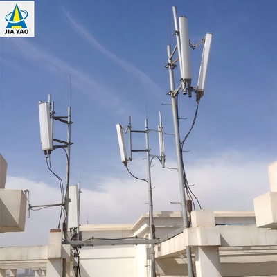 Roof Top Telecom Mast Steel Tripod Communication Tower Hot Dip Galvanized for 5G Antenna Height Extension with Support Brackets