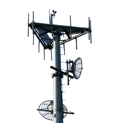 25 32 40M Monopole Telecom Tower with Hot Dip Galvanized Surface Treatment Providing Corrosion Resistance and Long Service Life