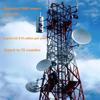 45m Four Legged Angular Lattice Telecommunication Tower Hot Dip Galvanized ASTM A36 A572 Gr50 Steel for Remote GSM Signal
